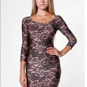 American Apparel Lace Print Bodycon Dress Medium